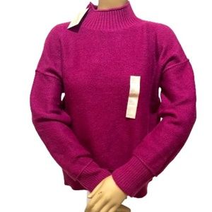 NWT Universal Thread Rose Pink Moc Neck Oversized Sweater Size Small